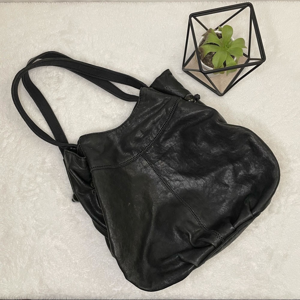 Lucky Brand Italian Leather Shoulder Bag Black